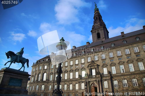 Image of Christiansborg Palace in early morning, Copenhagen, Denmark