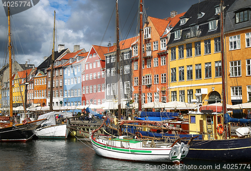 Image of Nyhavn (new Harbor) in Copenhagen, Denmark