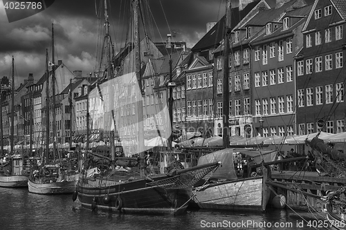 Image of COPENHAGEN, DENMARK - AUGUST 14, 2016: Black and white photo, bo