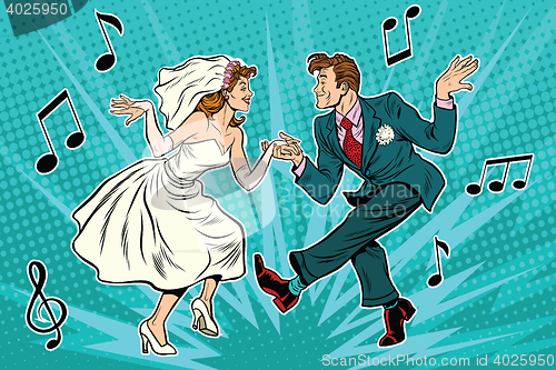 Image of dancing bride and groom