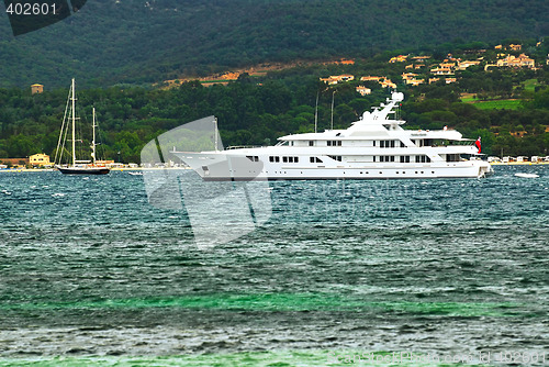 Image of Luxury yacht at the coast of French Riviera