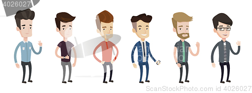Image of Vector set of young man illustrations.