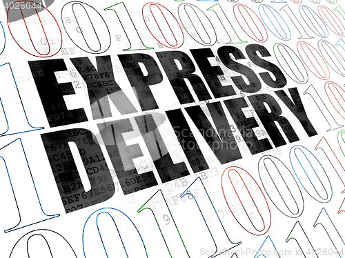 Image of Finance concept: Express Delivery on Digital background