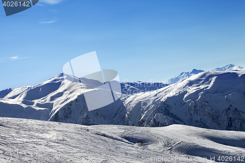 Image of Ski slope in sunny morning