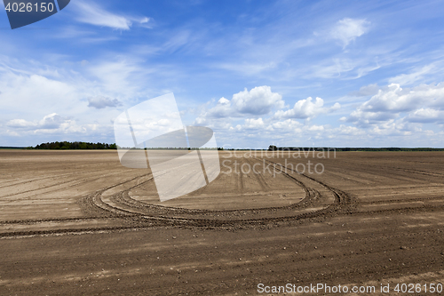 Image of plowed land. close-up