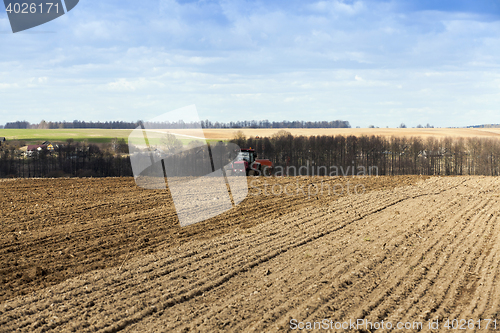 Image of sowing of cereals. Spring