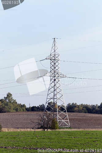 Image of High-voltage power poles