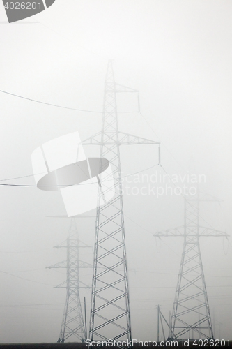 Image of High-voltage power poles