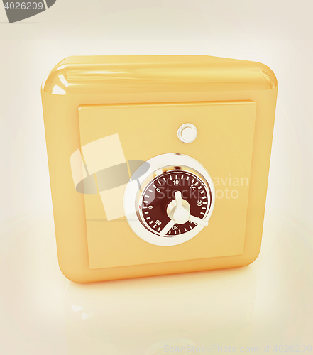 Image of illustration of security concept with metal safe. 3D illustratio