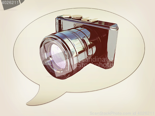Image of photos symbol icon or logo template . 3D illustration. Vintage s