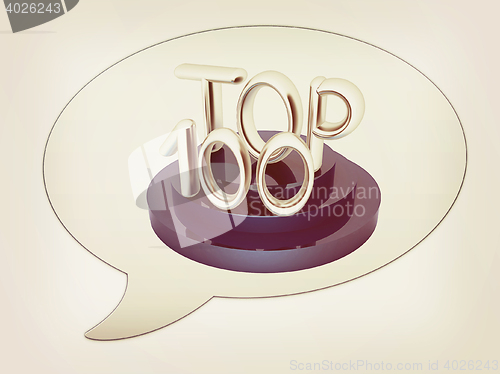 Image of messenger window icon. Top hundred. 3D illustration. Vintage sty