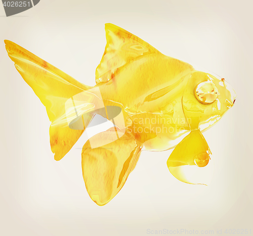 Image of Gold fish. 3D illustration. Vintage style.