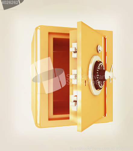 Image of Security metal safe with empty space inside . 3D illustration. V