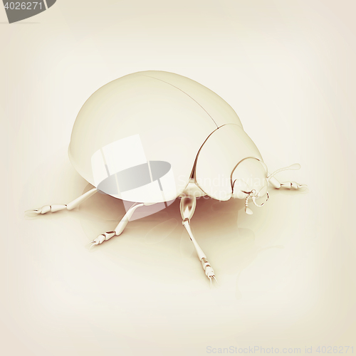 Image of Metall beetle . 3D illustration. Vintage style.