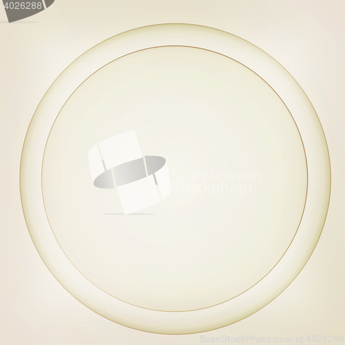Image of Shiny white button . 3D illustration. Vintage style.
