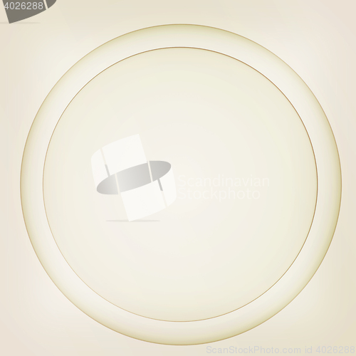 Image of Shiny white button . 3D illustration. Vintage style.