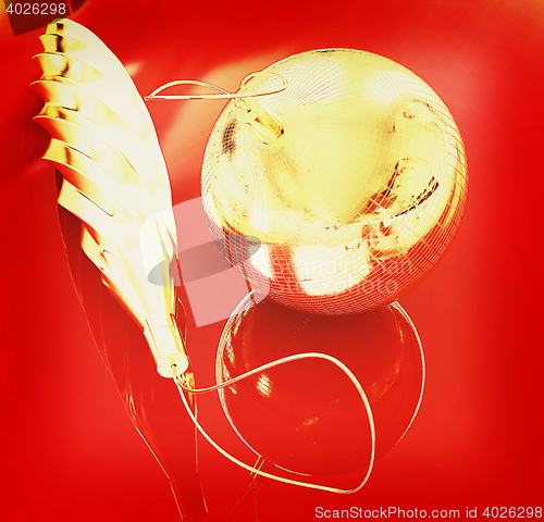 Image of Christmas toys. 3D illustration. Vintage style.
