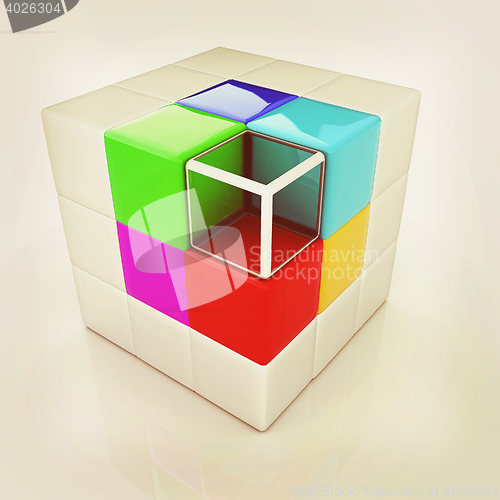 Image of 3d abstract background . 3D illustration. Vintage style.