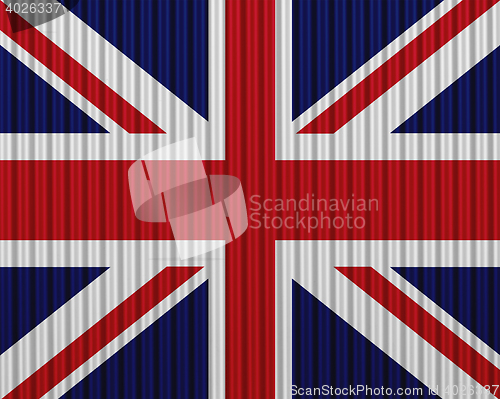 Image of Flag on corrugated iron