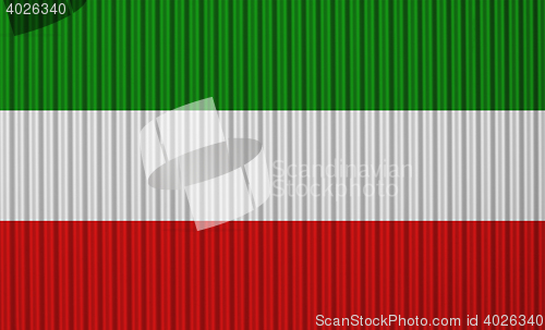 Image of Flag on corrugated iron