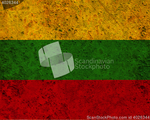 Image of Flag on rusty metal