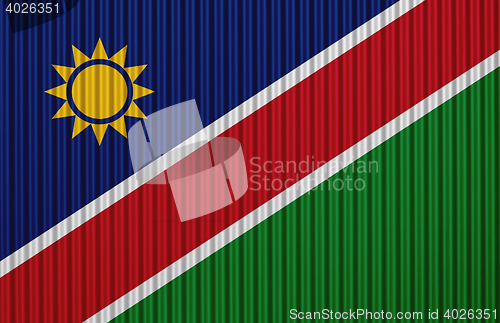 Image of Flag on corrugated iron