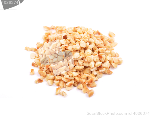 Image of Minced hazelnuts on white