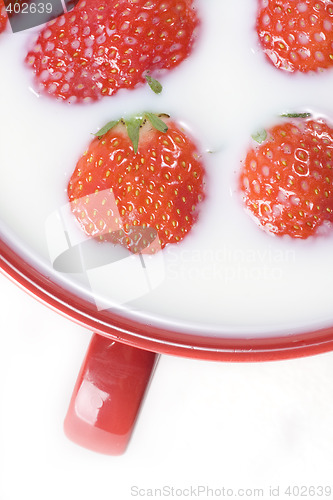 Image of strawberry and milk