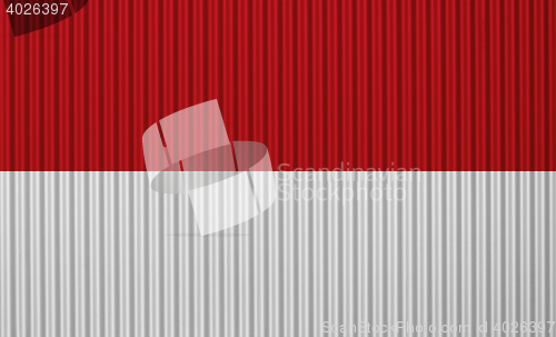 Image of Flag on corrugated iron