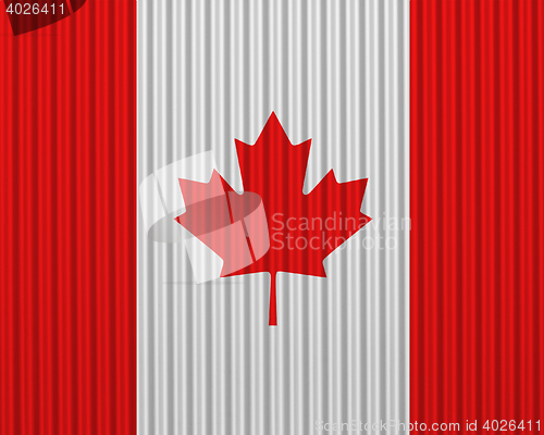 Image of Flag on corrugated iron