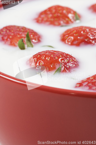 Image of strawberry and milk