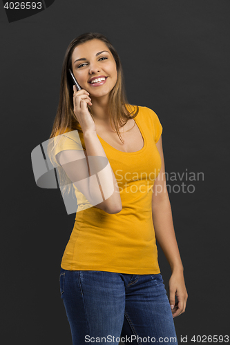 Image of Woman talking at phone