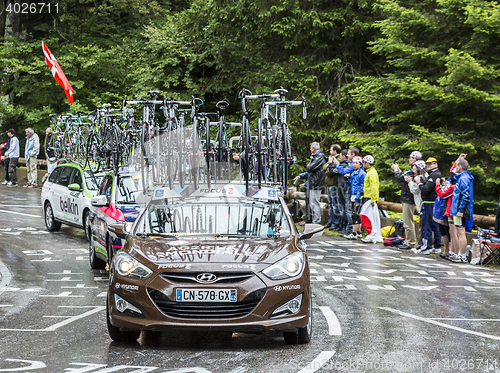 Image of The Car of AG2R-La Mondiale Team - Tour de France 2014