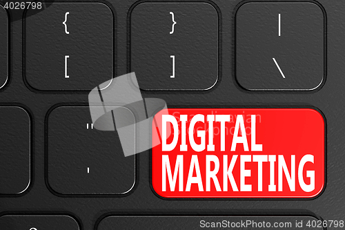 Image of Digital Marketing on black keyboard