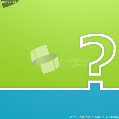 Image of Question mark on green and blue background