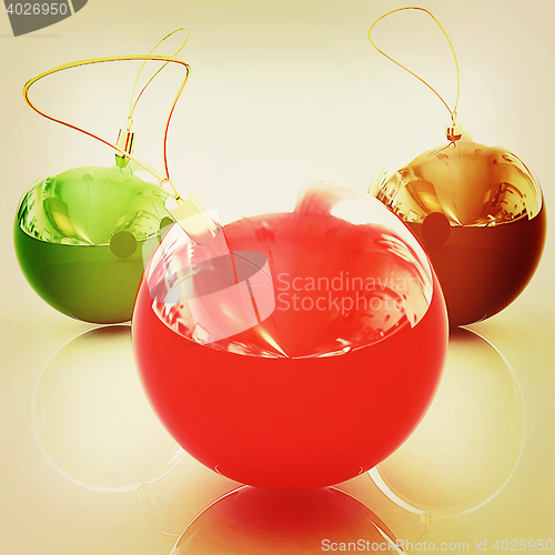 Image of Christmas toys. 3D illustration. Vintage style.