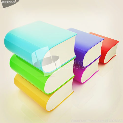 Image of Glossy Books Icon isolated on a white background. 3D illustratio