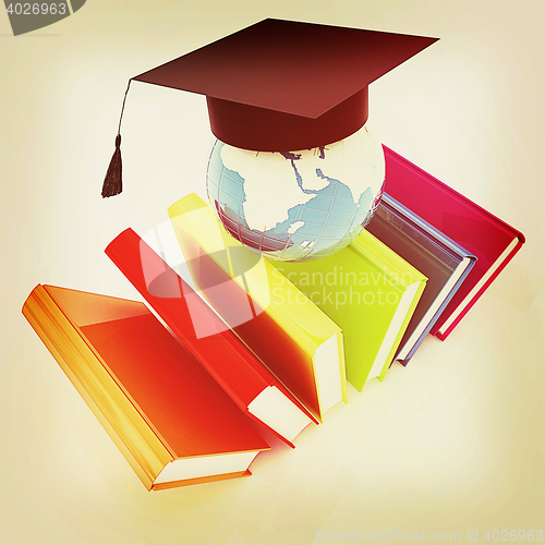 Image of Global Education . 3D illustration. Vintage style.