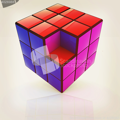 Image of Abstract colorfull geometric background. 3D illustration. Vintag