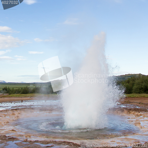 Image of Strokkur eruption in the Geysir area, Iceland