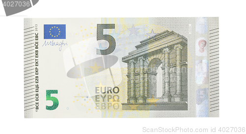 Image of Close-up of a 5 euro bank note