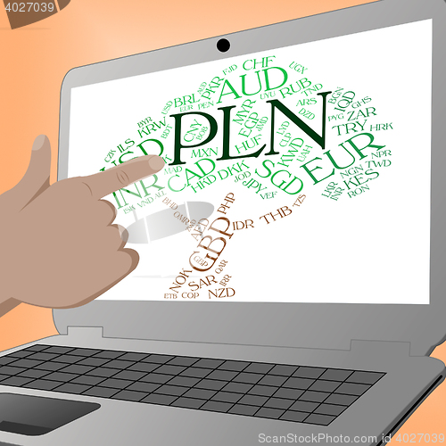 Image of Pln Currency Shows Foreign Exchange And Coinage