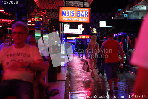 Image of Nightlife on walking street in Thailand