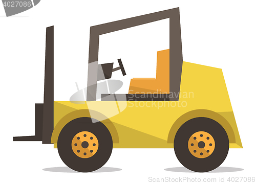 Image of Yellow forklift truck vector illustration.