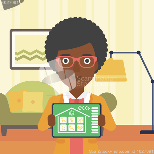 Image of Smart home automation vector illustration.