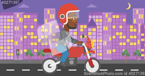 Image of Man riding motorcycle vector illustration.