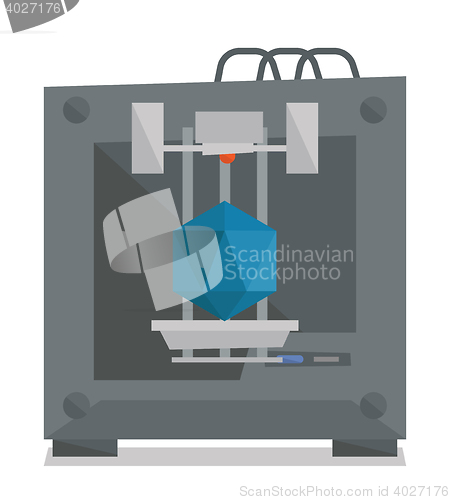 Image of Tree D printer vector illustration.