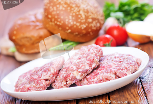 Image of raw burgers