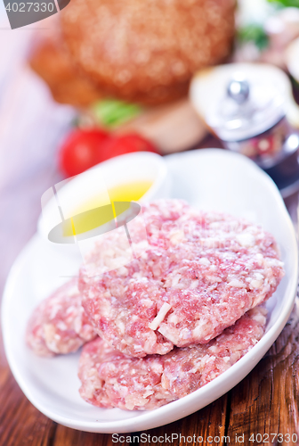 Image of raw burgers