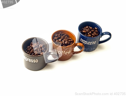 Image of coffee cups with coffee beans